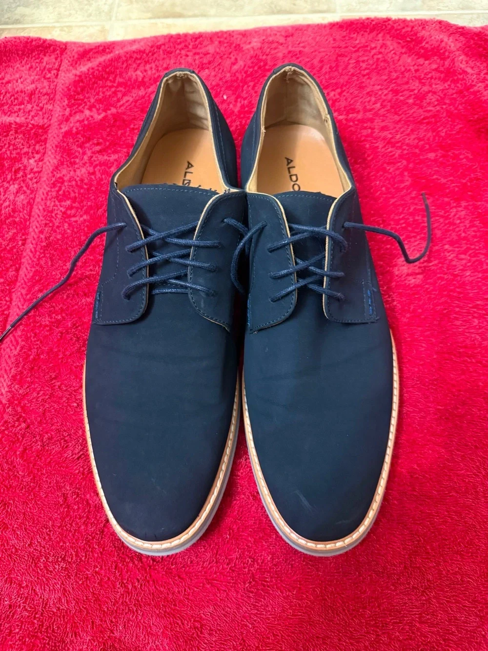 Aldo Navy Blue Men's Lace-Up Derby Shoes